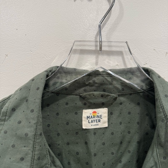 Marine Layer Green Long Sleeve Button Down Shirt XL *flawed* - Picture 3 of 8